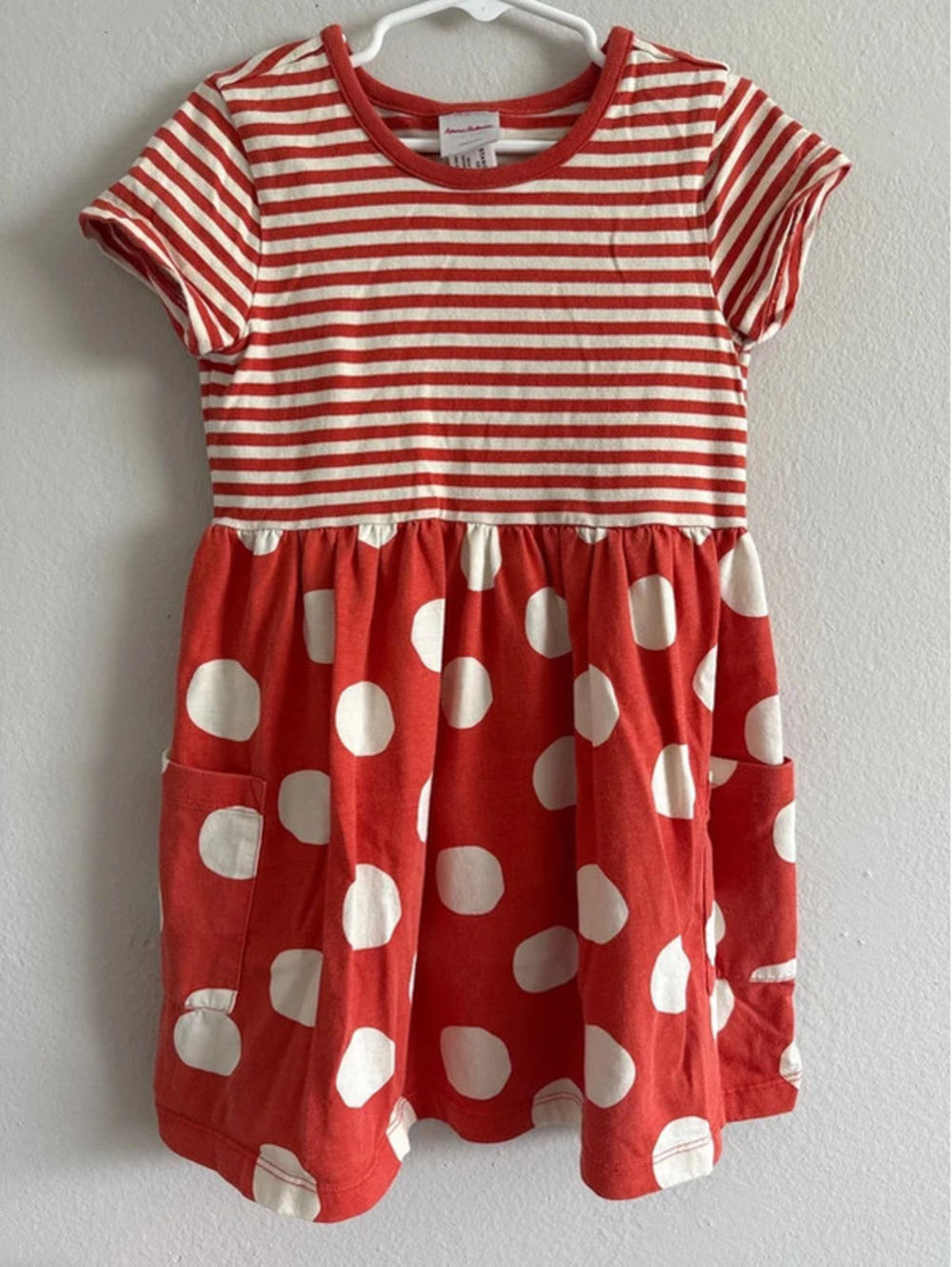 Hanna Anderson striped polka dot dress